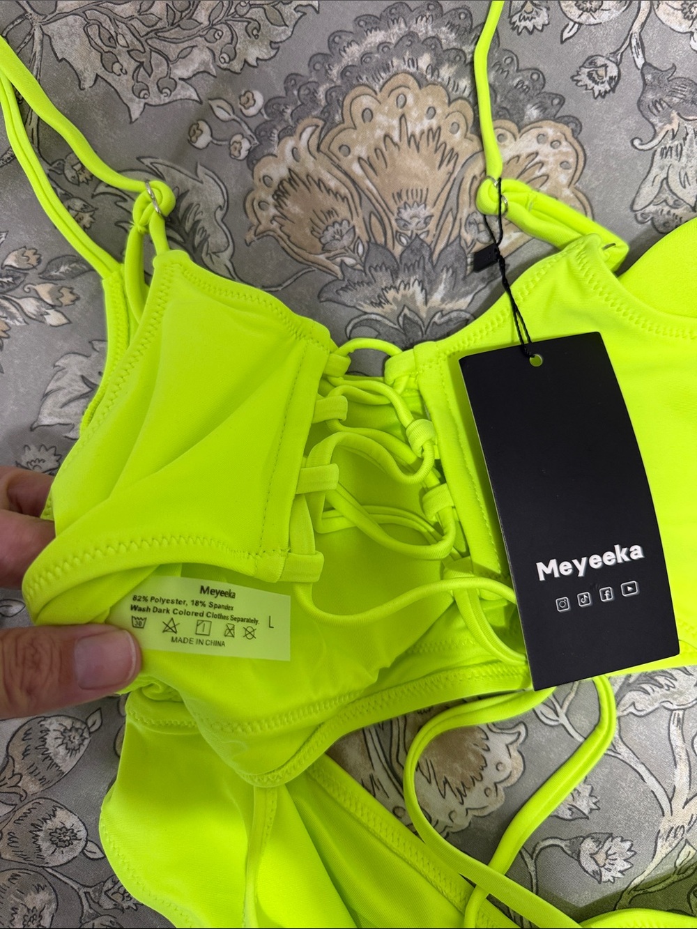 Meyeeka One-Piece Swimsuit - Neon Yellow - Picture 2 of 5